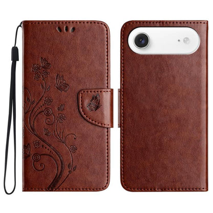 Butterfly Flower Pattern Flip Leather Phone Case, For iPhone 17, For iPhone Air, For iPhone 16 Pro Max
