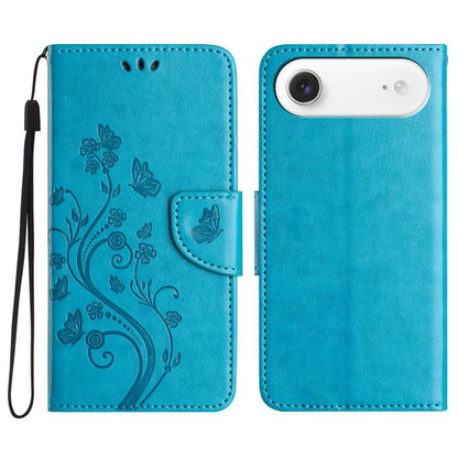 Butterfly Flower Pattern Flip Leather Phone Case, For iPhone 17, For iPhone Air, For iPhone 16 Pro Max