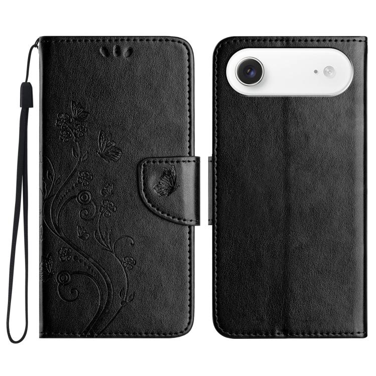 Butterfly Flower Pattern Flip Leather Phone Case, For iPhone 17, For iPhone Air, For iPhone 16 Pro Max