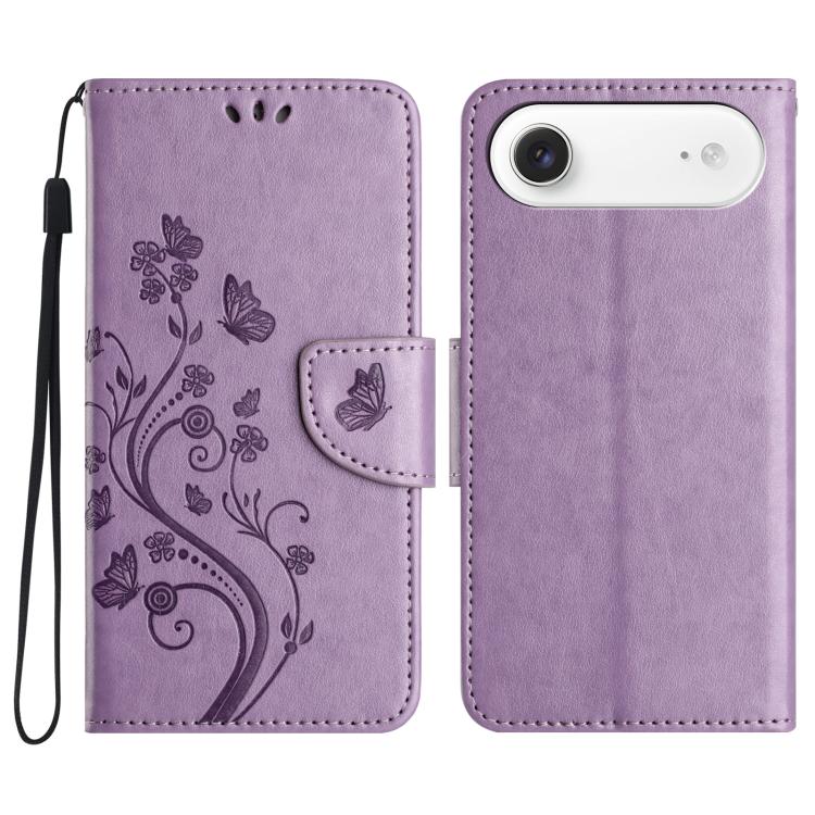 Butterfly Flower Pattern Flip Leather Phone Case, For iPhone 17, For iPhone Air, For iPhone 16 Pro Max