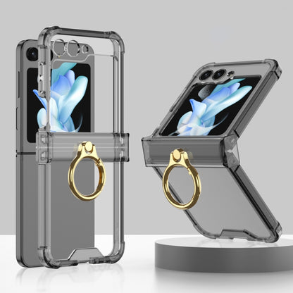 Gkk Airbag Hinge Silicone Phone Case with Ring Holder, For Samsung Galaxy Z Flip7 5G, For Samsung Galaxy Z Flip6 / Flip7 FE, For Samsung Galaxy Z Flip5