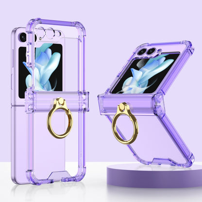 Gkk Airbag Hinge Silicone Phone Case with Ring Holder, For Samsung Galaxy Z Flip5