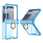 Gkk Airbag Hinge Silicone Phone Case with Ring Holder, For Samsung Galaxy Z Flip7 5G, For Samsung Galaxy Z Flip6 / Flip7 FE, For Samsung Galaxy Z Flip5