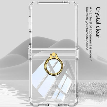 Gkk Airbag Hinge Silicone Phone Case with Ring Holder, For Samsung Galaxy Z Flip7 5G, For Samsung Galaxy Z Flip6 / Flip7 FE, For Samsung Galaxy Z Flip5