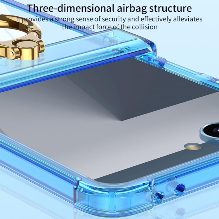Gkk Airbag Hinge Silicone Phone Case with Ring Holder, For Samsung Galaxy Z Flip7 5G, For Samsung Galaxy Z Flip6 / Flip7 FE, For Samsung Galaxy Z Flip5
