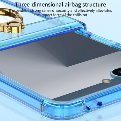 Gkk Airbag Hinge Silicone Phone Case with Ring Holder, For Samsung Galaxy Z Flip7 5G, For Samsung Galaxy Z Flip6 / Flip7 FE, For Samsung Galaxy Z Flip5
