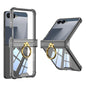 Gkk Airbag Hinge Silicone Phone Case with Ring Holder, For Samsung Galaxy Z Flip7 5G, For Samsung Galaxy Z Flip6 / Flip7 FE, For Samsung Galaxy Z Flip5