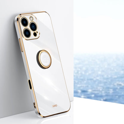 XINLI Straight Edge 6D Electroplate TPU Phone Case with Ring Holder, For iPhone Air, For iPhone 16 Pro Max, For iPhone 16 Pro