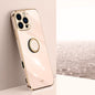 XINLI Straight Edge 6D Electroplate TPU Phone Case with Ring Holder, For iPhone Air, For iPhone 16 Pro Max, For iPhone 16 Pro