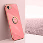 XINLI Straight Edge 6D Electroplate TPU Phone Case with Ring Holder, For iPhone 16e / 17e, For iPhone 17 Pro Max, For iPhone 17 Pro