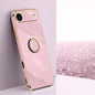XINLI Straight Edge 6D Electroplate TPU Phone Case with Ring Holder, For iPhone Air, For iPhone 16 Pro Max, For iPhone 16 Pro