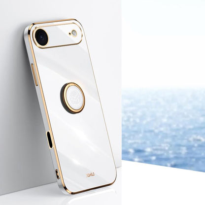 XINLI Straight Edge 6D Electroplate TPU Phone Case with Ring Holder, For iPhone Air, For iPhone 16 Pro Max, For iPhone 16 Pro