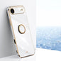 XINLI Straight Edge 6D Electroplate TPU Phone Case with Ring Holder, For iPhone Air, For iPhone 16 Pro Max, For iPhone 16 Pro