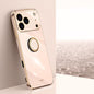 XINLI Straight Edge 6D Electroplate TPU Phone Case with Ring Holder, For iPhone 16e / 17e, For iPhone 17 Pro Max, For iPhone 17 Pro