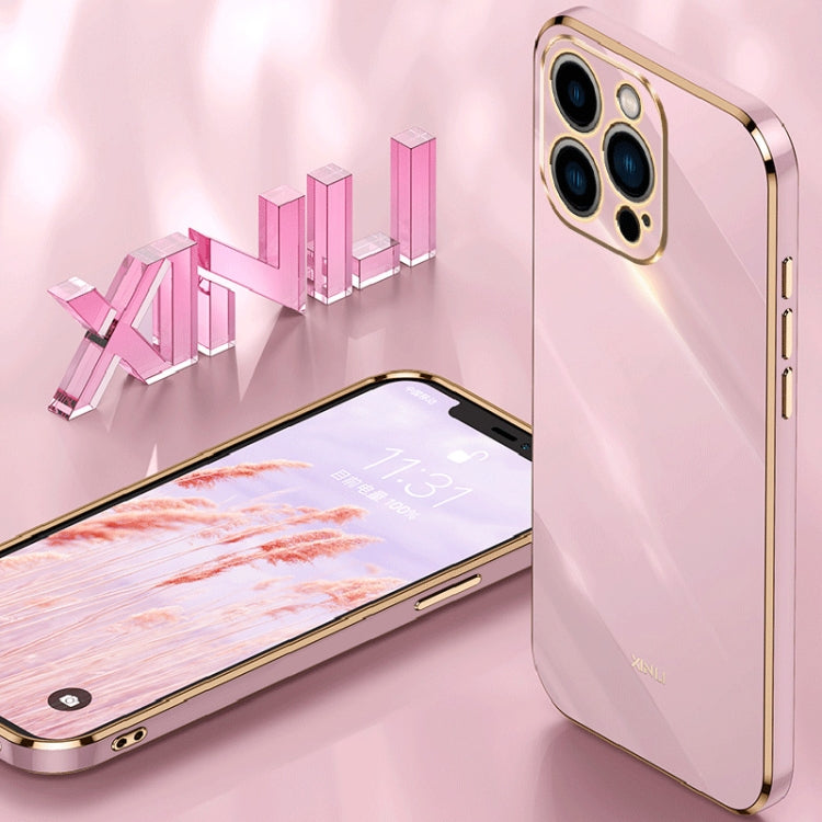 XINLI Straight Edge 6D Electroplate TPU Phone Case, For iPhone 15 Pro, For iPhone 15 Plus, For iPhone 15