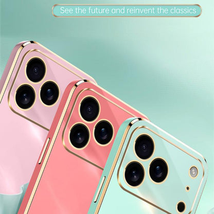 XINLI Straight Edge 6D Electroplate TPU Phone Case, For iPhone 17 Pro Max, For iPhone 17 Pro, For iPhone Air