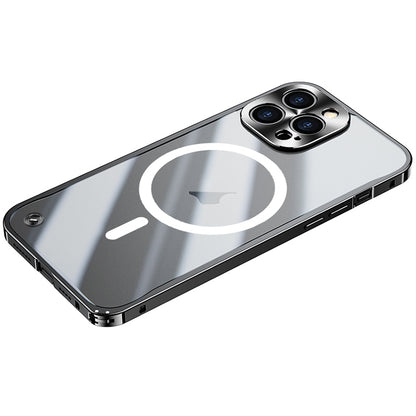 Metal Frame Frosted PC Shockproof MagSafe Case, For iPhone 15 Pro Max