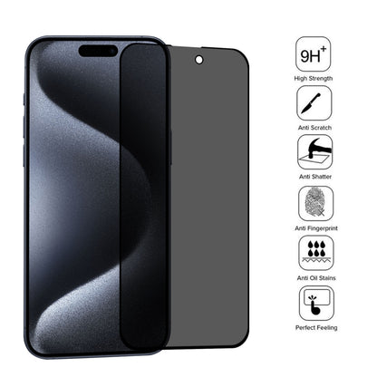 Full Cover Anti-spy Silk Screen Tempered Glass Film, For iPhone 15 Pro Max / 15 Plus, For iPhone 15 Pro / 15