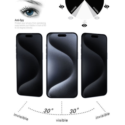 Full Cover Anti-spy Silk Screen Tempered Glass Film, For iPhone 15 Pro Max / 15 Plus, For iPhone 15 Pro / 15