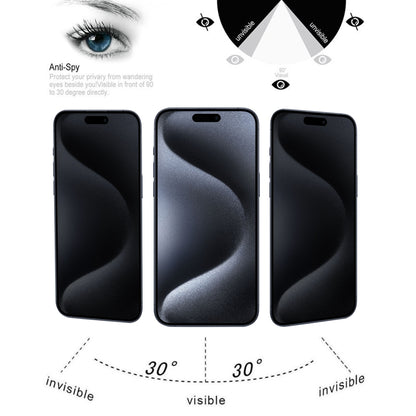 High Transparency Full Cover Anti-spy Tempered Glass Film, For iPhone 15 Pro Max / 15 Plus, For iPhone 15 Pro / 15