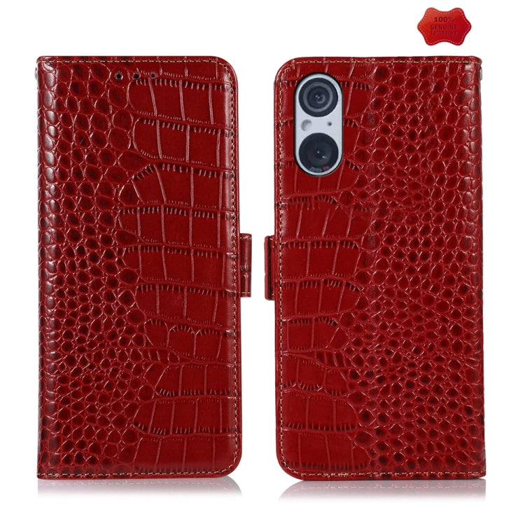 Crocodile Top Layer Cowhide Leather Phone Case