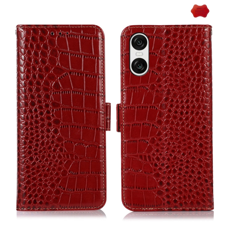 Crocodile Top Layer Cowhide Leather Phone Case