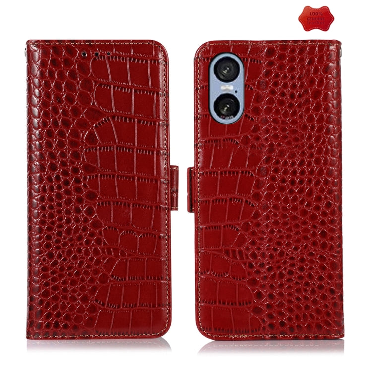Crocodile Top Layer Cowhide Leather Phone Case