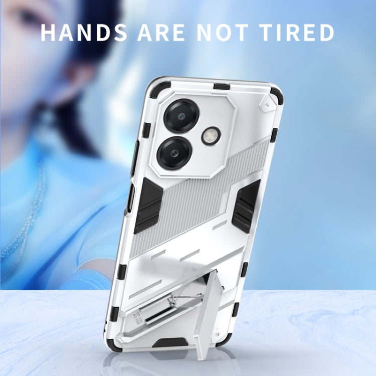 Punk Armor 2 in 1 PC + TPU Phone Case with Holder, For OPPO A3X 5G India, For OPPO Reno12 Pro Global, For OPPO Reno12 Global