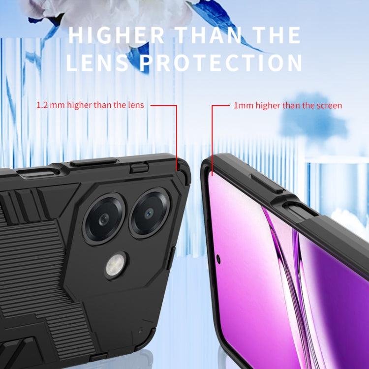 Punk Armor 2 in 1 PC + TPU Phone Case with Holder, For OPPO A3X 5G India, For OPPO Reno12 Pro Global, For OPPO Reno12 Global