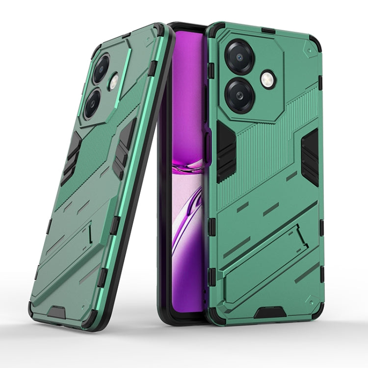 Punk Armor 2 in 1 PC + TPU Phone Case with Holder, For OPPO A3X 5G India, For OPPO Reno12 Pro Global, For OPPO Reno12 Global