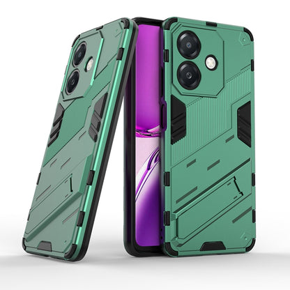 Punk Armor 2 in 1 PC + TPU Phone Case with Holder, For OPPO A3X 5G India, For OPPO Reno12 Pro Global, For OPPO Reno12 Global