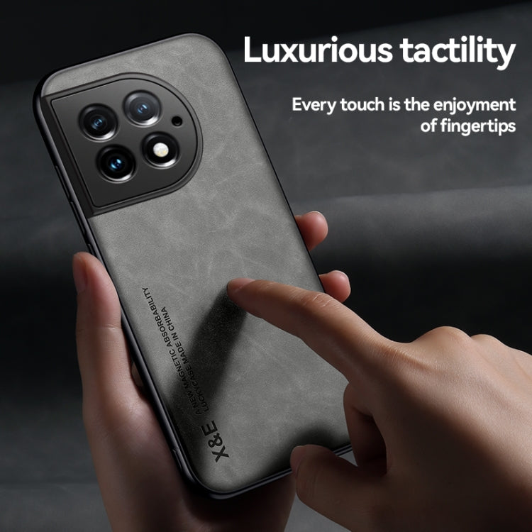 Skin Feel Magnetic Leather Back Phone Case, For OnePlus Ace 2 Pro