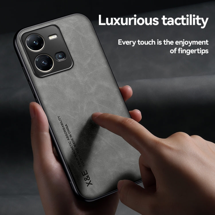 Skin Feel Magnetic Leather Back Phone Case
