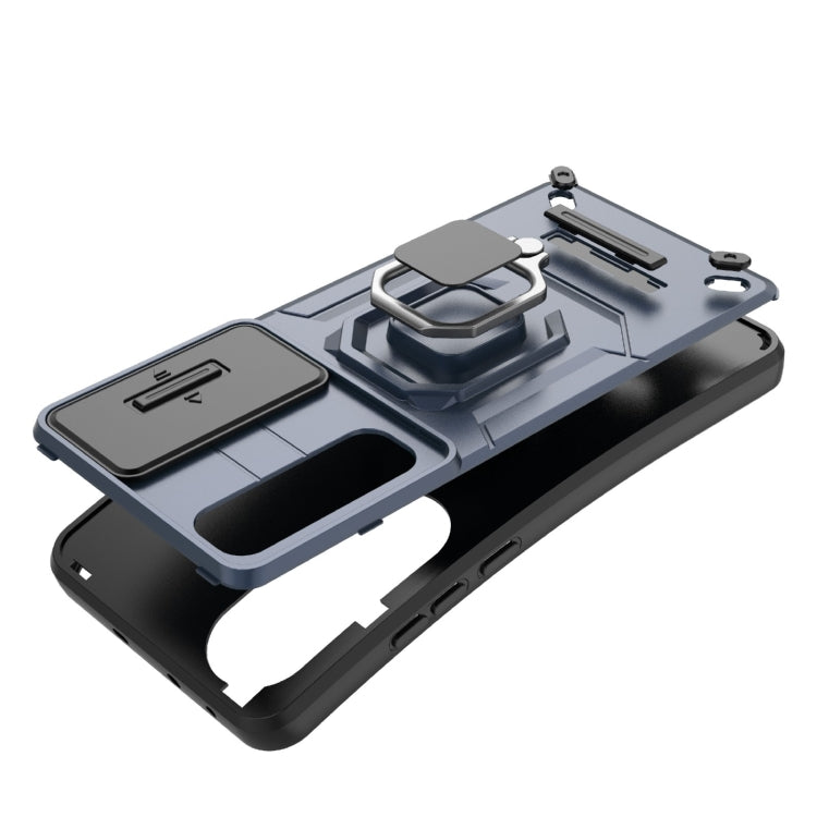 Sliding Camshield TPU + PC Shockproof Phone Case with Holder