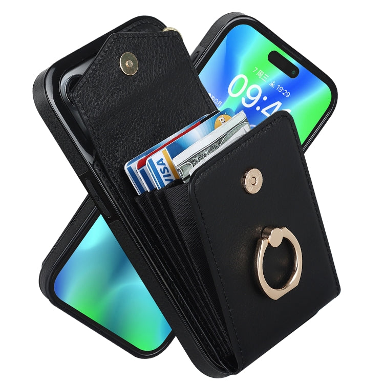 Ring Holder RFID Card Slot Phone Case, For iPhone 15