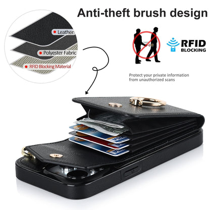 Ring Holder RFID Card Slot Phone Case, For iPhone 15