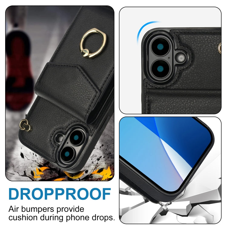 Ring Holder RFID Card Slot Phone Case, For iPhone 16, For iPhone 15 Pro Max, For iPhone 15 Pro, For iPhone 15 Plus