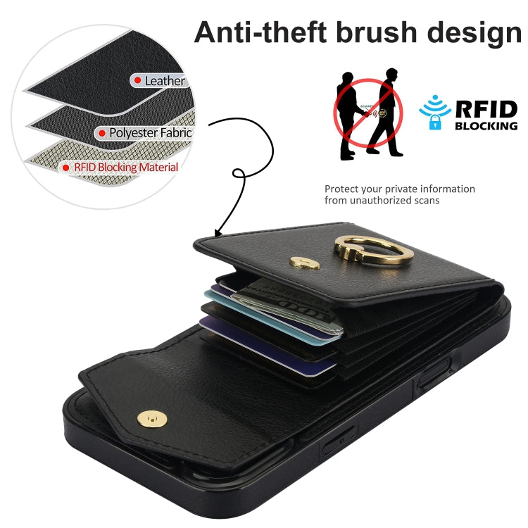 Ring Holder RFID Card Slot Phone Case, For iPhone 16, For iPhone 15 Pro Max, For iPhone 15 Pro, For iPhone 15 Plus