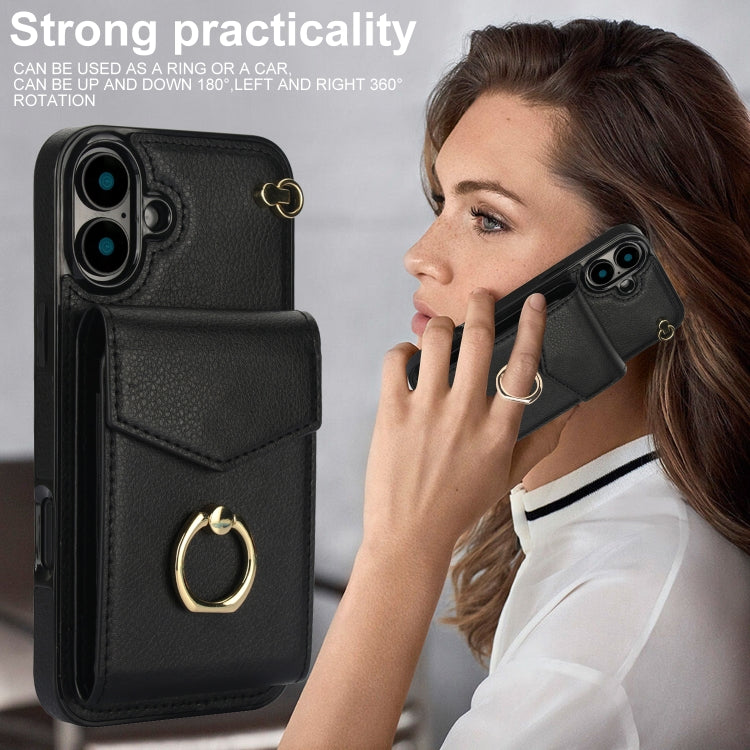 Ring Holder RFID Card Slot Phone Case, For iPhone 16, For iPhone 15 Pro Max, For iPhone 15 Pro, For iPhone 15 Plus