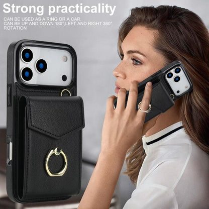 Ring Holder RFID Card Slot Phone Case, For iPhone 18 Pro / 17 Pro, For iPhone 18 Pro Max / 17 Pro Max, For iPhone 17e / 16e, For iPhone 17