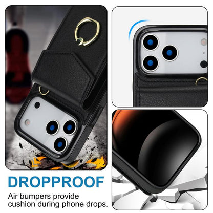 Ring Holder RFID Card Slot Phone Case, For iPhone 18 Pro / 17 Pro, For iPhone 18 Pro Max / 17 Pro Max, For iPhone 17e / 16e, For iPhone 17