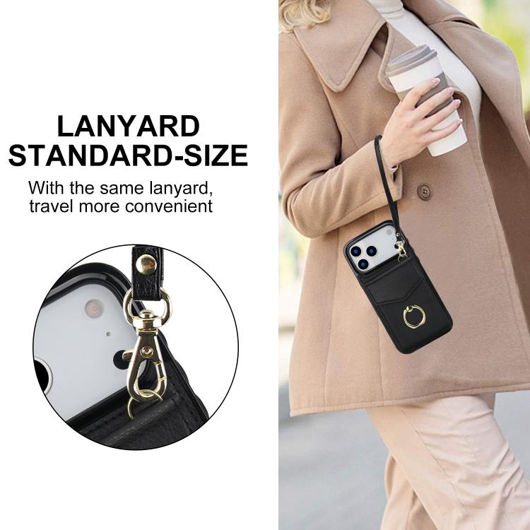 Ring Holder RFID Card Slot Phone Case, For iPhone 18 Pro / 17 Pro, For iPhone 18 Pro Max / 17 Pro Max, For iPhone 17e / 16e, For iPhone 17
