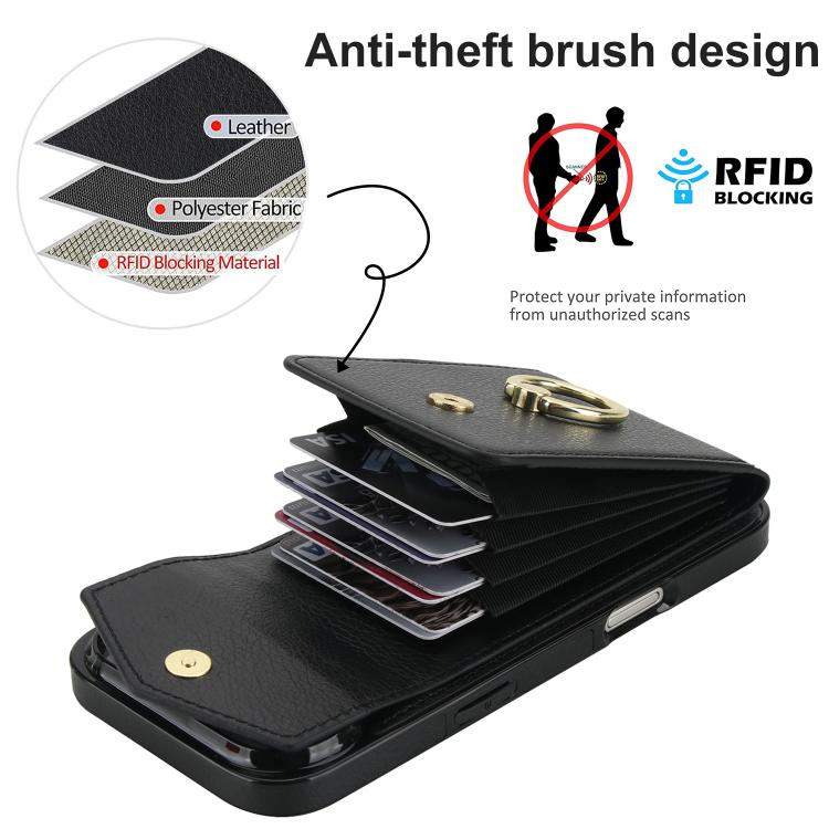 Ring Holder RFID Card Slot Phone Case, For iPhone Air, For iPhone 16 Pro Max, For iPhone 16 Pro, For iPhone 16 Plus