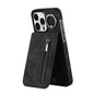 Retro Ring and Zipper RFID Card Slot Phone Case, For iPhone 15 Pro Max, For iPhone 15 Pro, For iPhone 15 Plus
