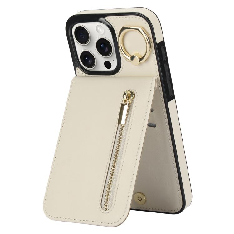 Retro Ring and Zipper RFID Card Slot Phone Case, For iPhone 15 Pro Max, For iPhone 15 Pro, For iPhone 15 Plus