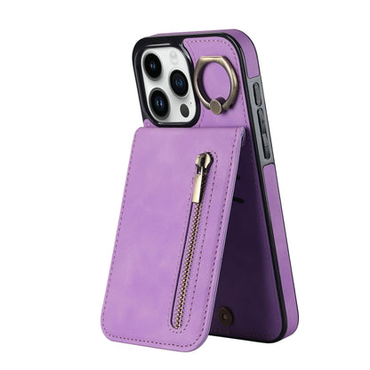 Retro Ring and Zipper RFID Card Slot Phone Case, For iPhone 15 Pro Max, For iPhone 15 Pro, For iPhone 15 Plus