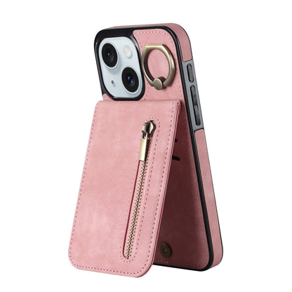 Retro Ring and Zipper RFID Card Slot Phone Case, For iPhone 15 Pro Max, For iPhone 15 Pro, For iPhone 15 Plus