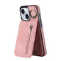 Retro Ring and Zipper RFID Card Slot Phone Case, For iPhone 15 Pro Max, For iPhone 15 Pro, For iPhone 15 Plus