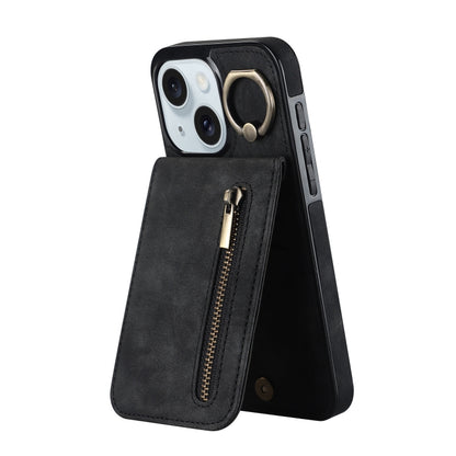 Retro Ring and Zipper RFID Card Slot Phone Case, For iPhone 15