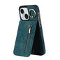 Retro Ring and Zipper RFID Card Slot Phone Case, For iPhone 15